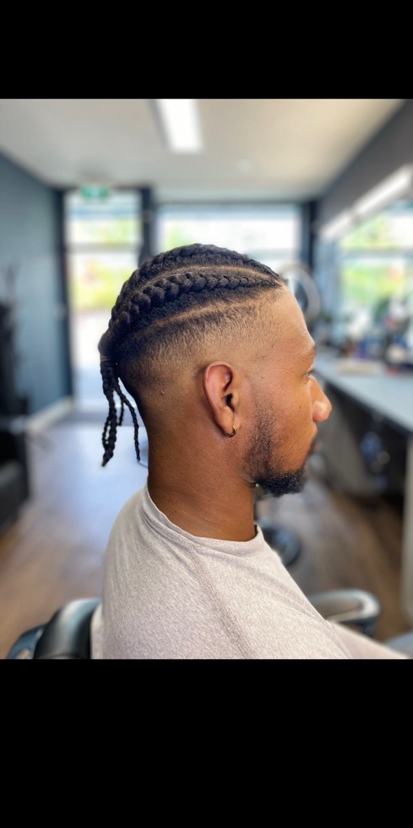 Braided top with skin fade